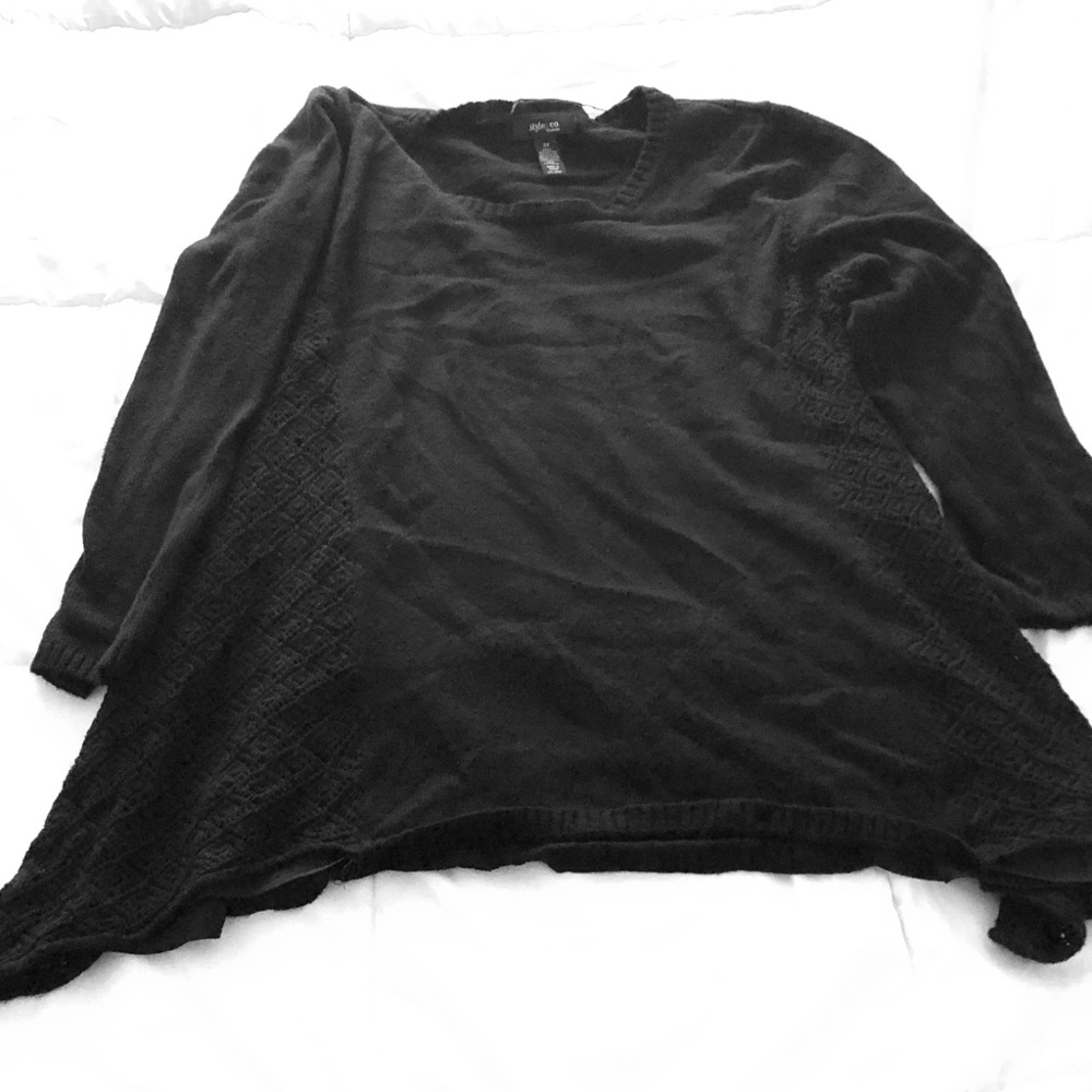 Black sweater with neat side details